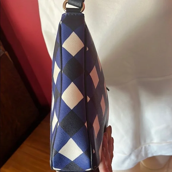 Kate Spade Gingham Blue and White Crossbody Bag - Picture 4 of 16